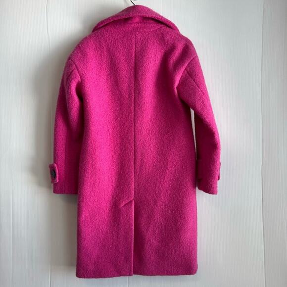 BCBGeneration Women's Double-Breasted Bouclé Walker Coat hot pink size XXS - Picture 9 of 9
